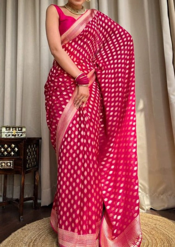 Khatta Meetha - Banarasi Semi Khaddi Georgette Silk