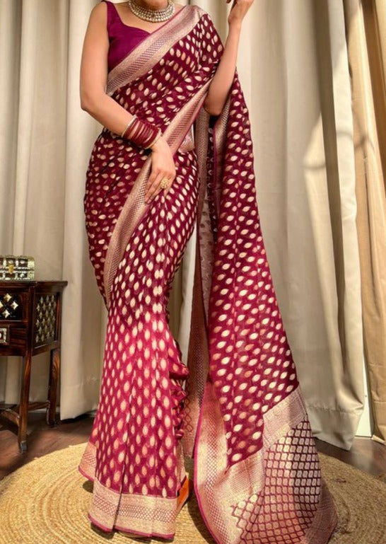 Khatta Meetha - Banarasi Semi Khaddi Georgette Silk