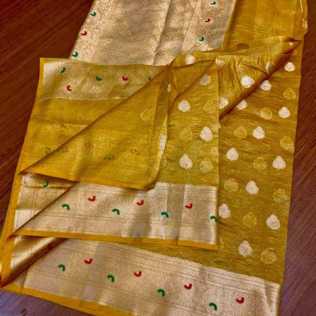 Undeniable Charm of Tissue  - Banarasi Tissue Crush Saree