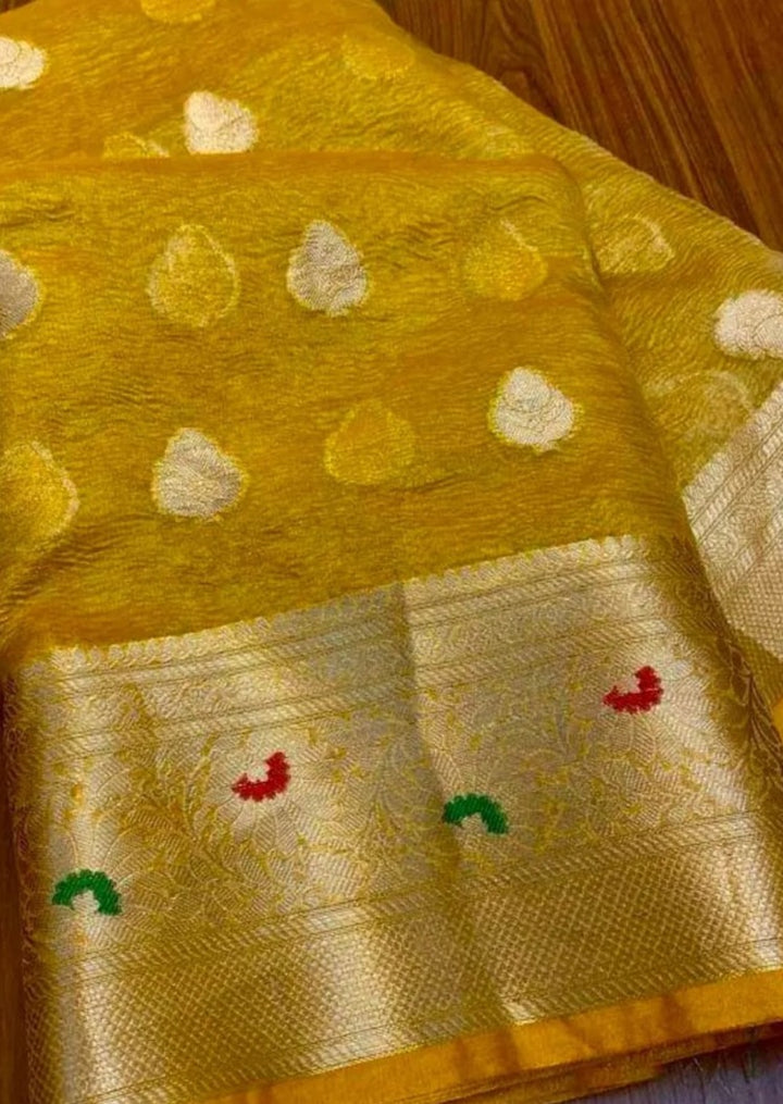 Undeniable Charm of Tissue  - Banarasi Tissue Crush Saree