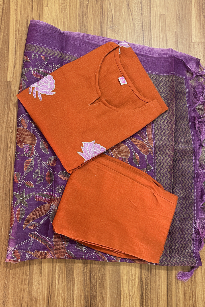 Few Lines For Orange!- Kurti Set
