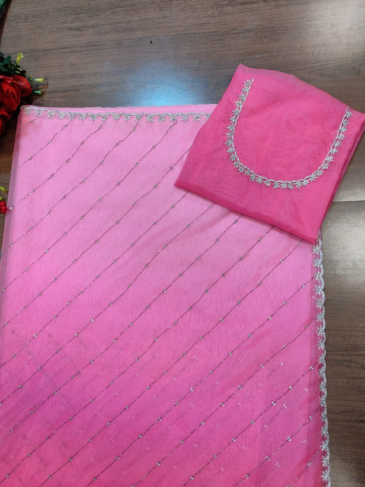 Exploring Ombre Color Party Wear Saree(Pinch Of Pink)