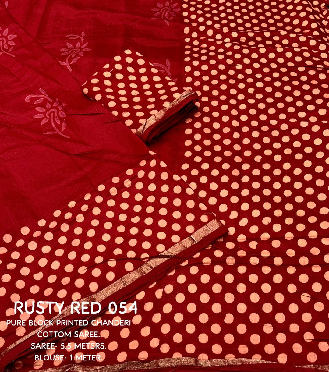 Ancient Rusty Red Chanderi Saree