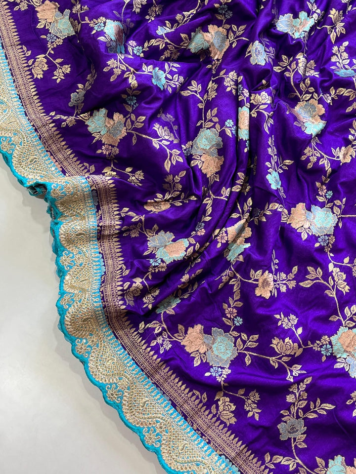 Almaty Blue Banarasi saree