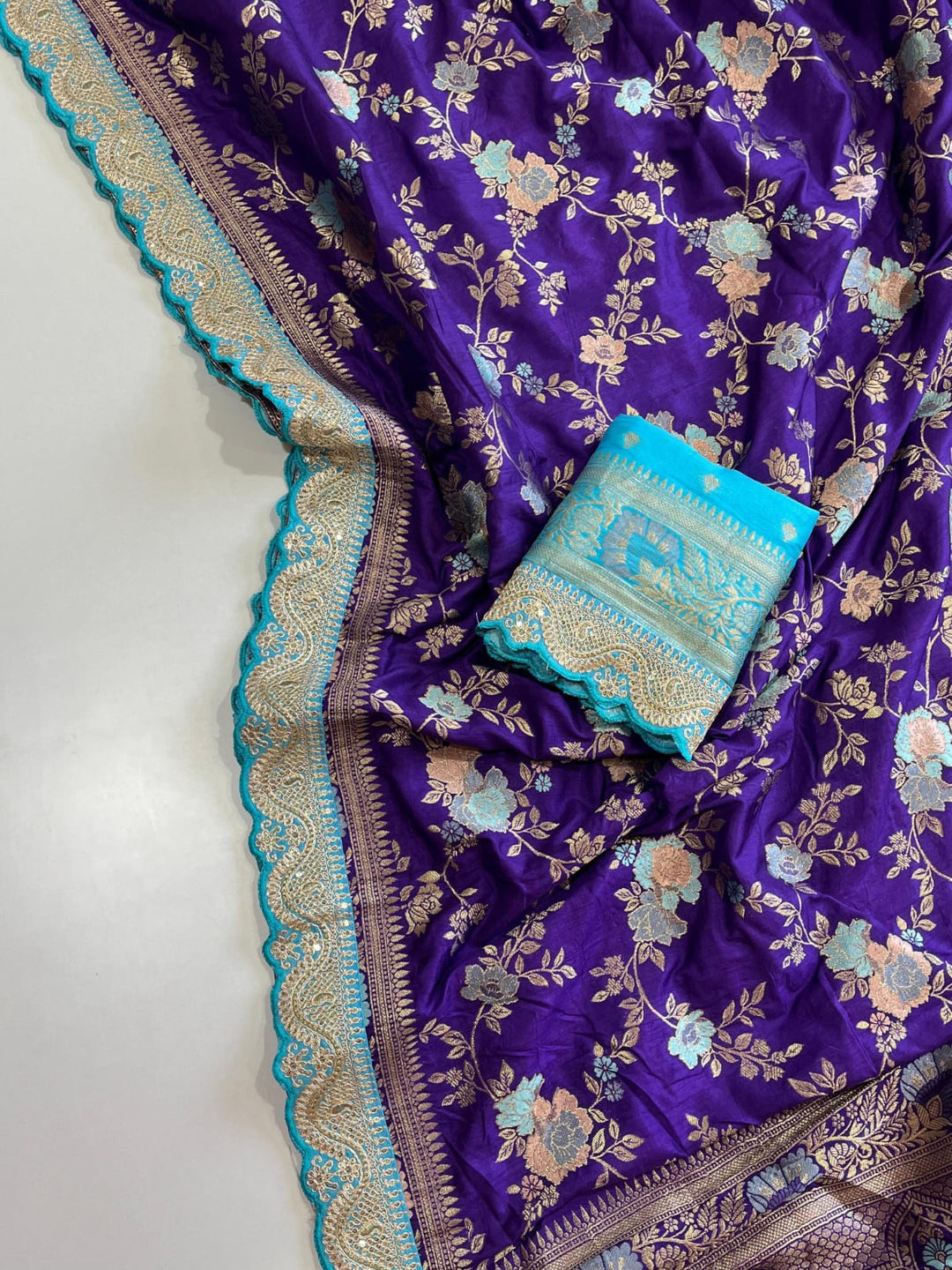 Almaty Blue Banarasi saree