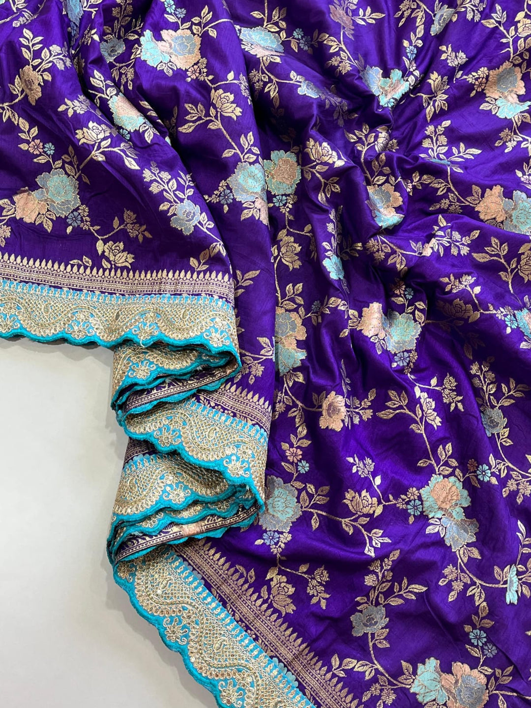 Almaty Blue Banarasi saree