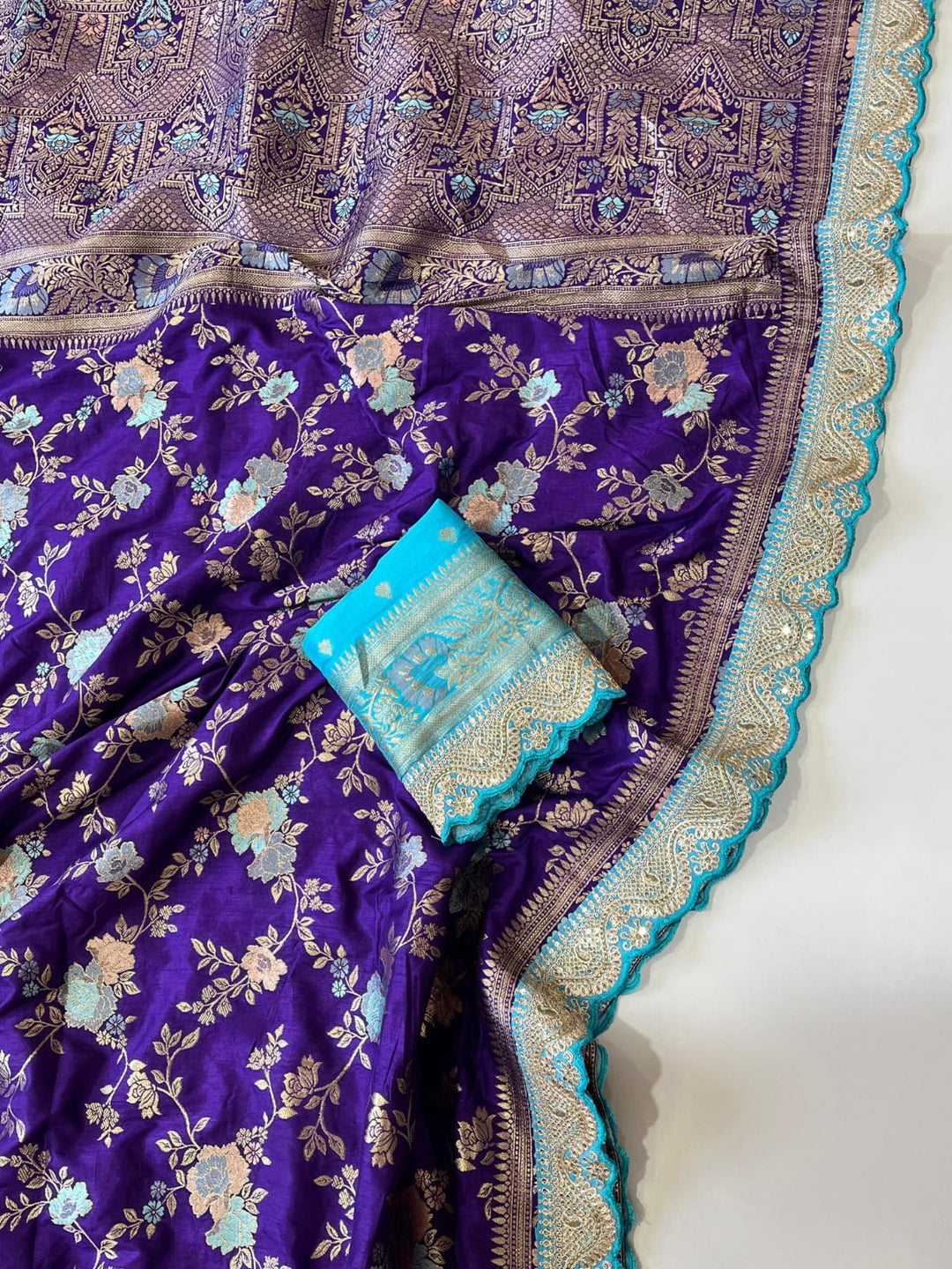 Almaty Blue Banarasi saree