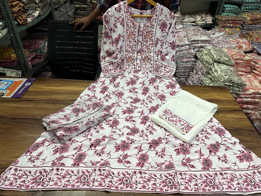 Generation Of Pink Printed Anarkali Set