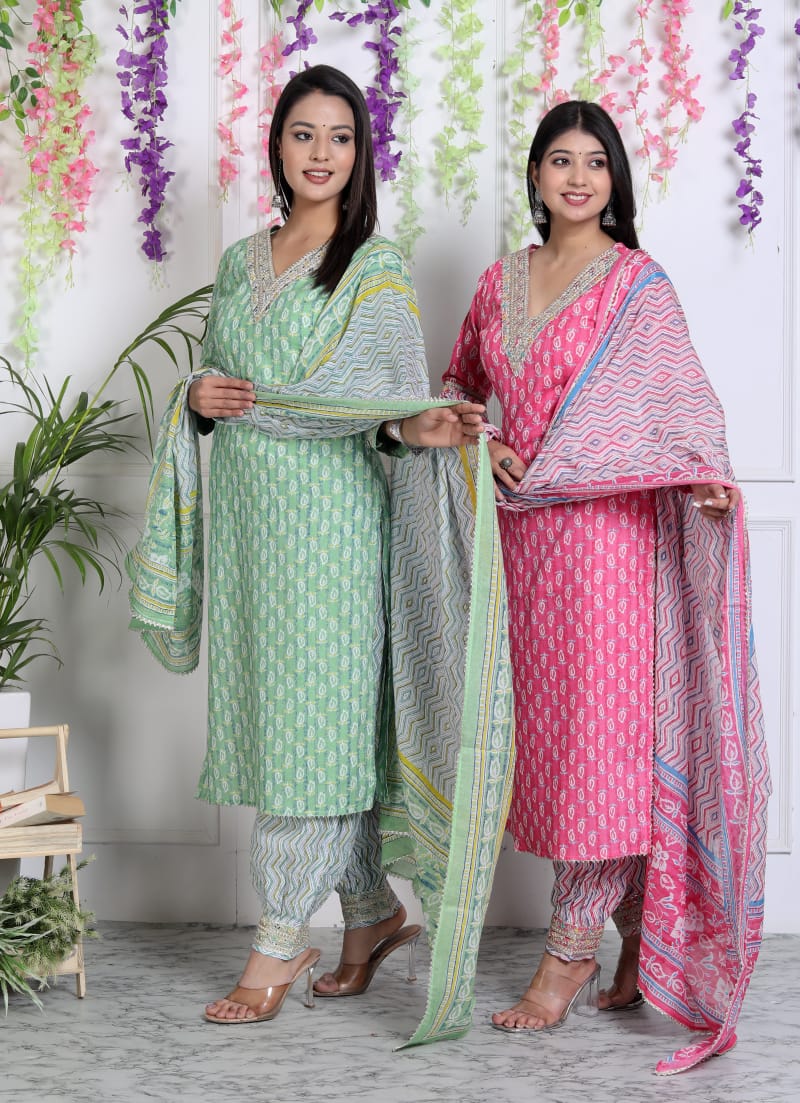 Twin Sisters Cotton Kurti Set