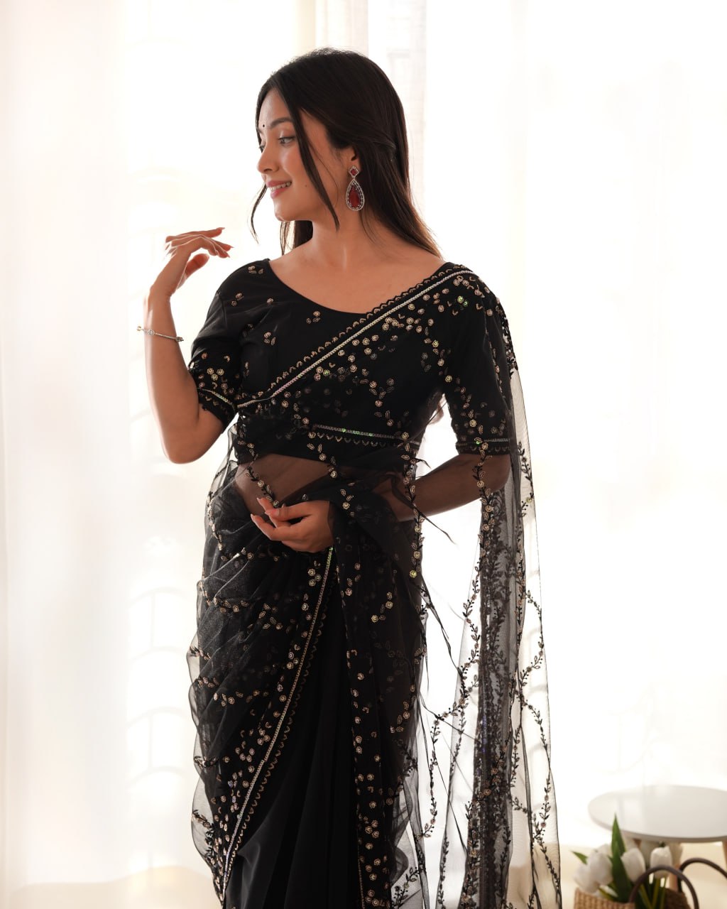 Bold And Beautiful Sequins Saree