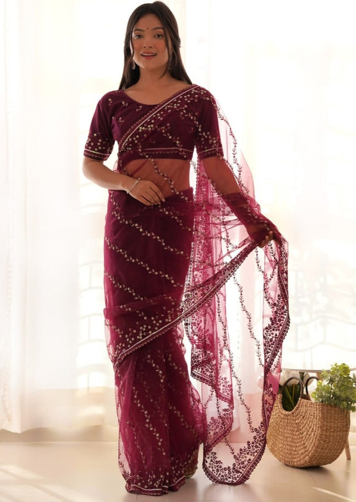 Bold And Beautiful Sequins Saree