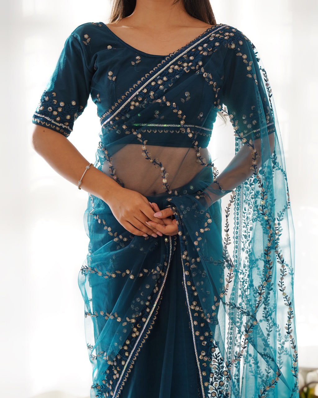 Bold And Beautiful Sequins Saree