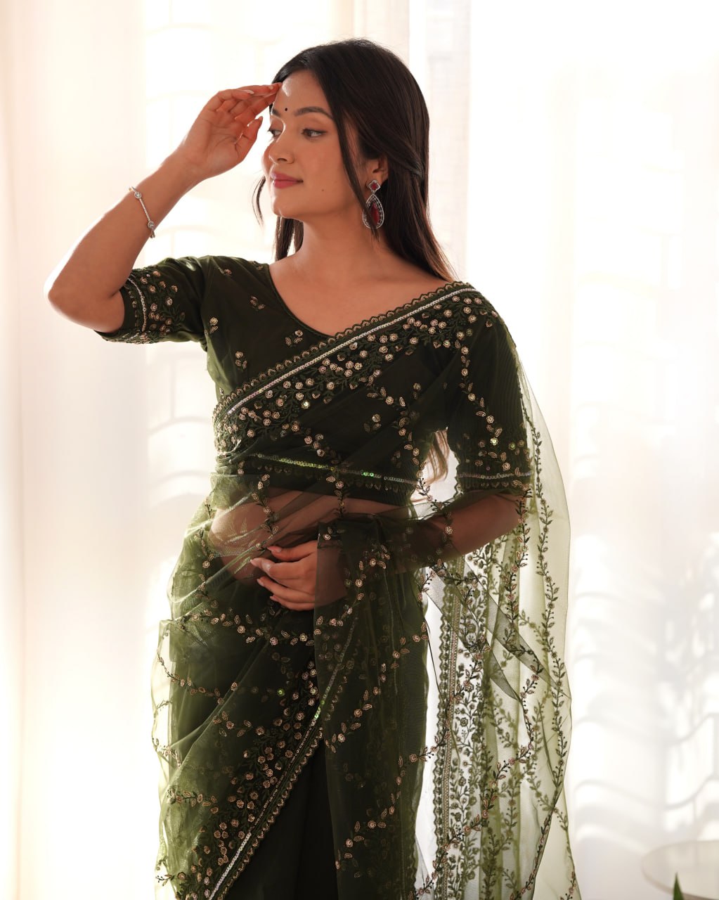 Bold And Beautiful Sequins Saree