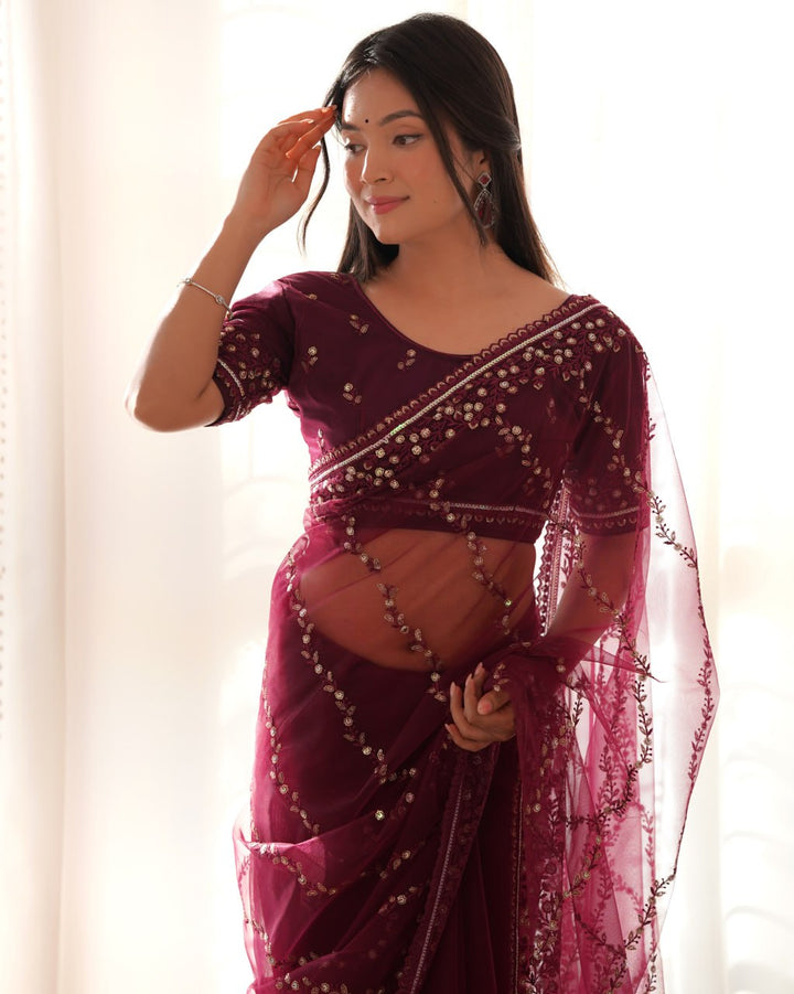 Bold And Beautiful Sequins Saree