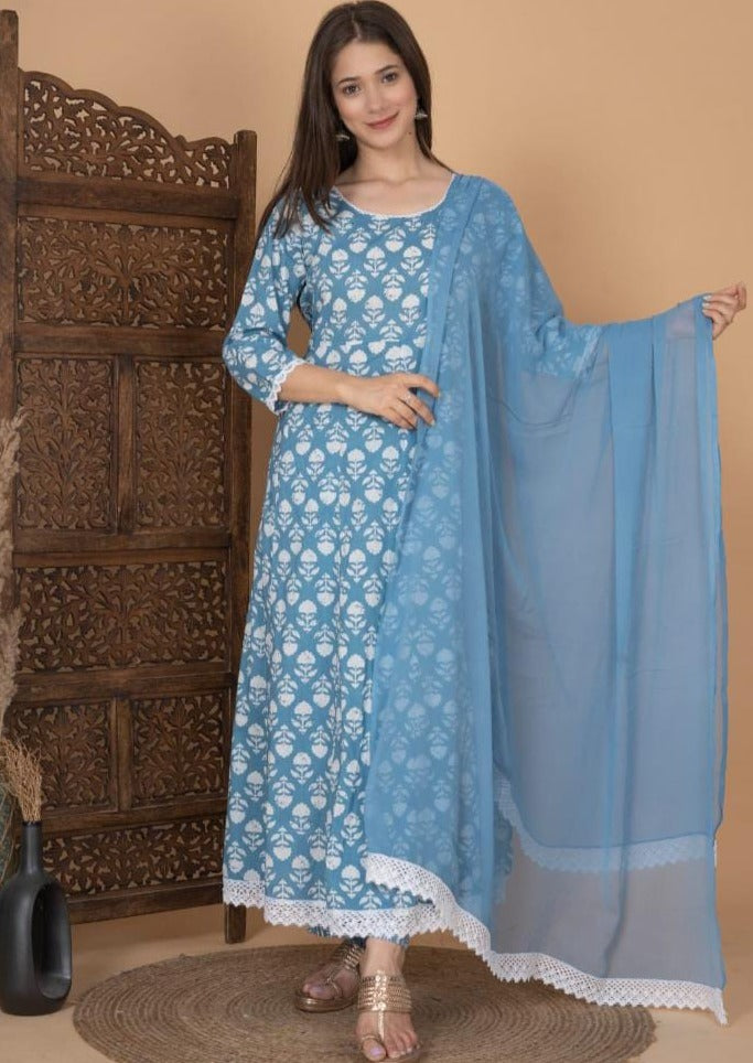 Flaming Wing Cotton Kurti Set