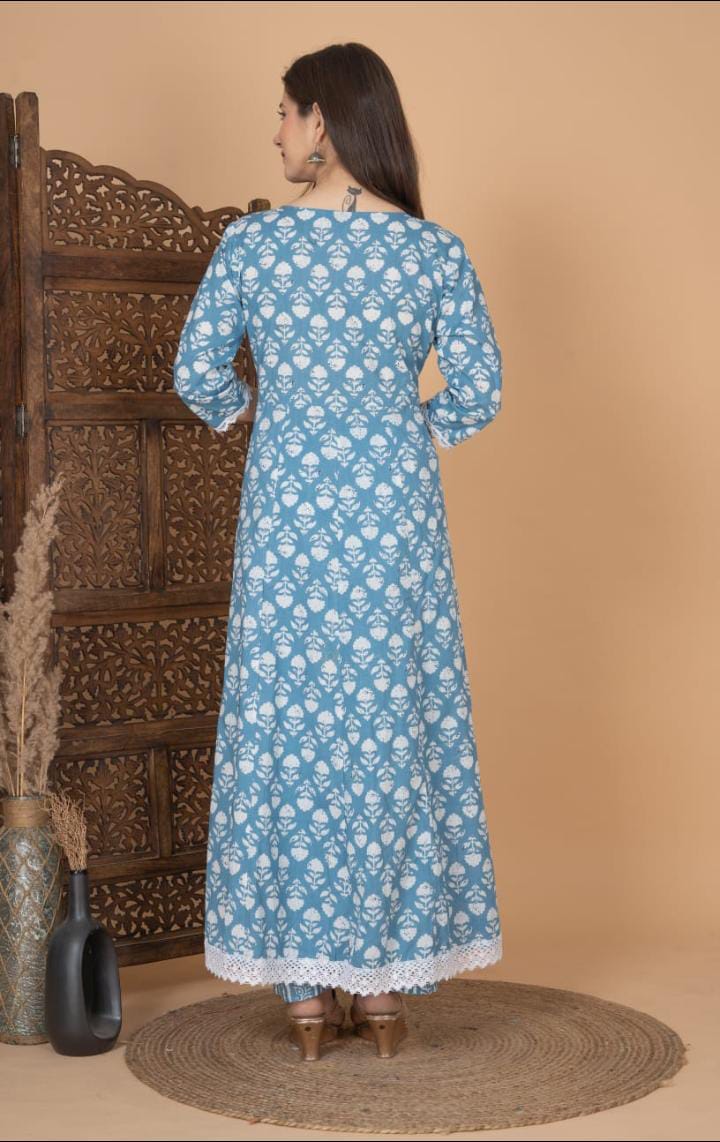 Flaming Wing Cotton Kurti Set