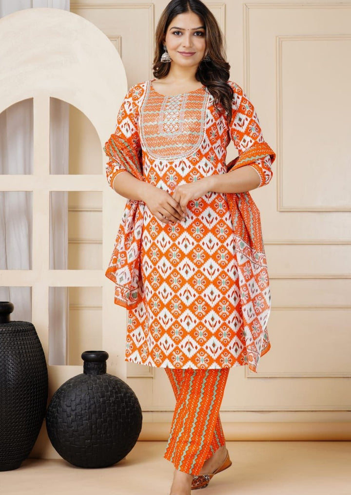 True Color Cotton Kurti Set