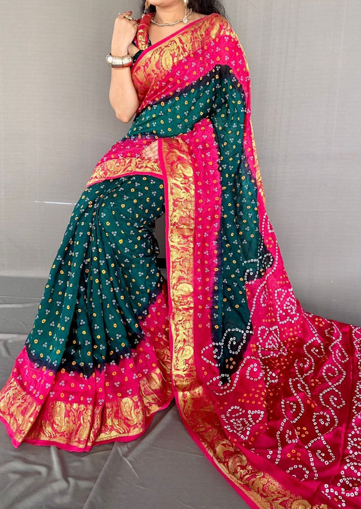 Break Of The Day Bandhani Silk Saree