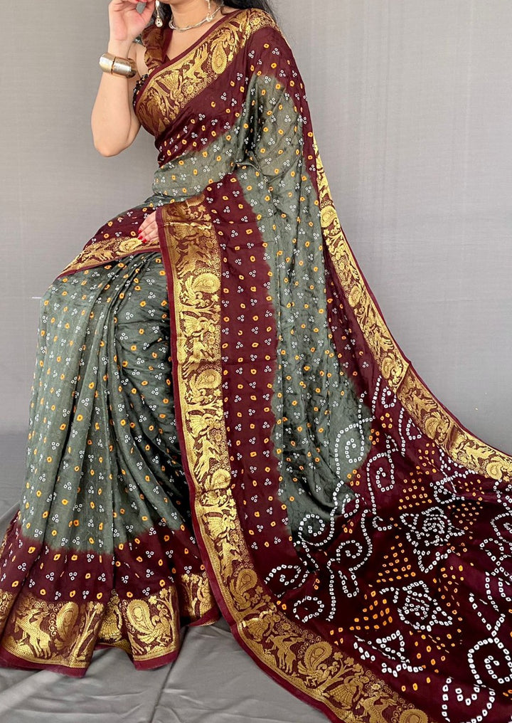 Break Of The Day Bandhani Silk Saree