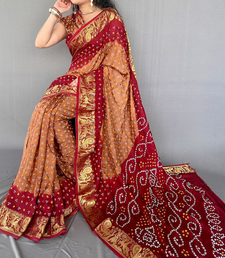 Break Of The Day Bandhani Silk Saree