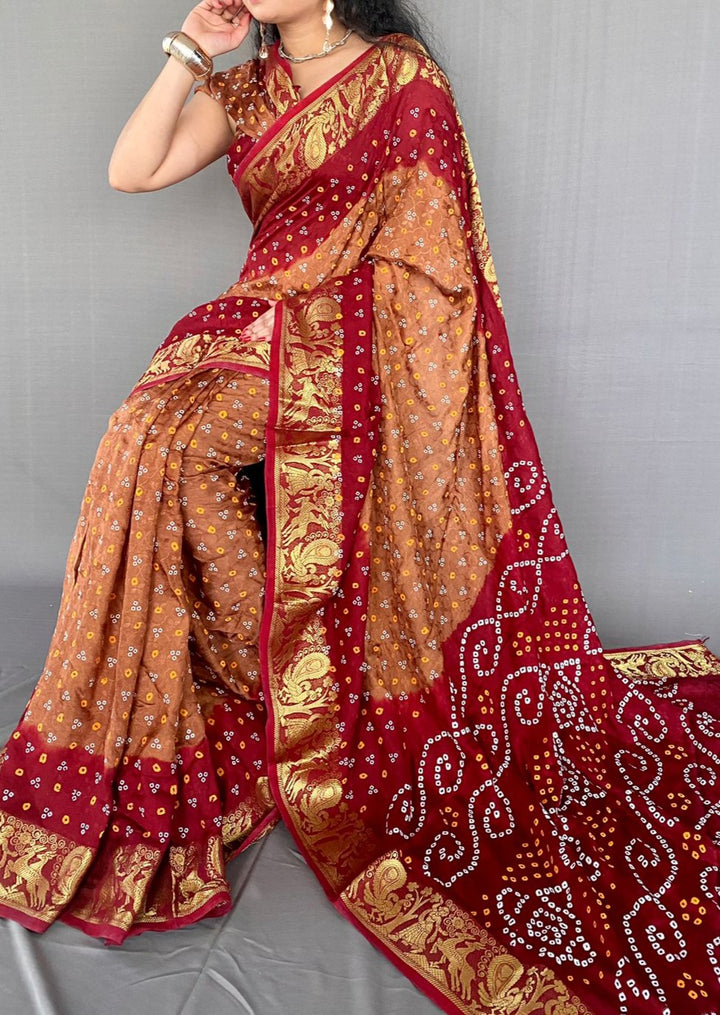 Break Of The Day Bandhani Silk Saree