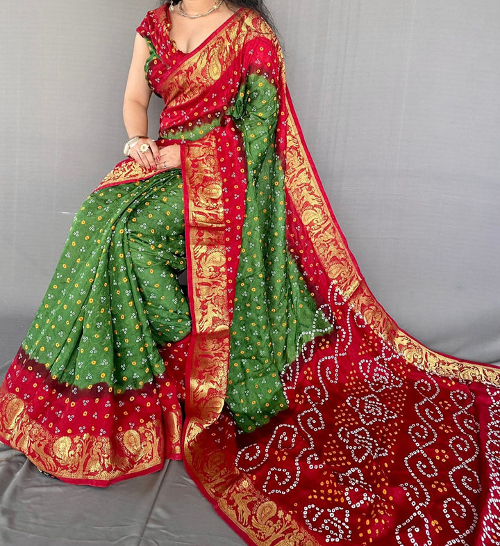 Break Of The Day Bandhani Silk Saree