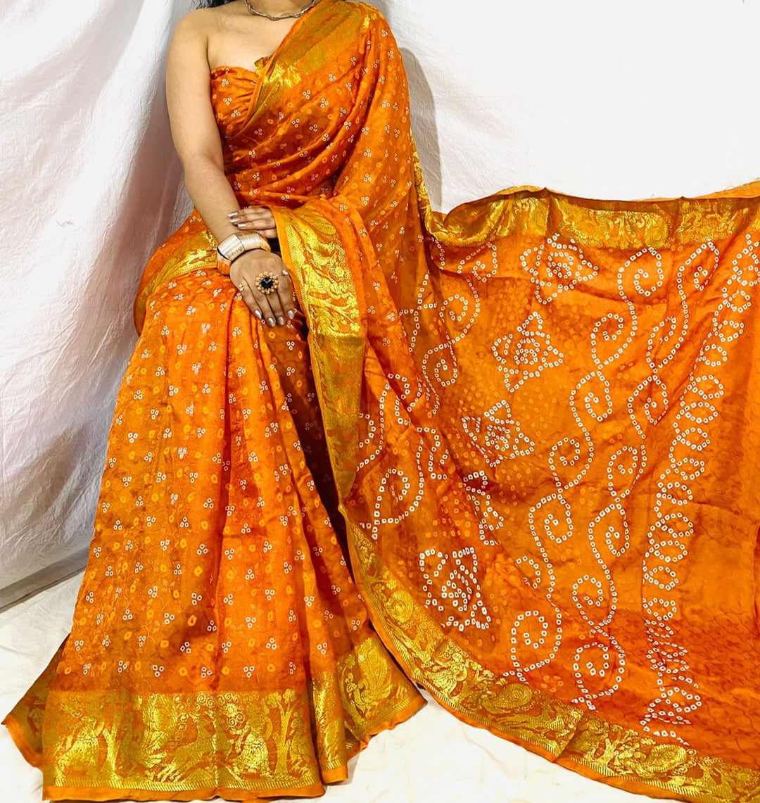 Break Of The Day Bandhani Silk Saree