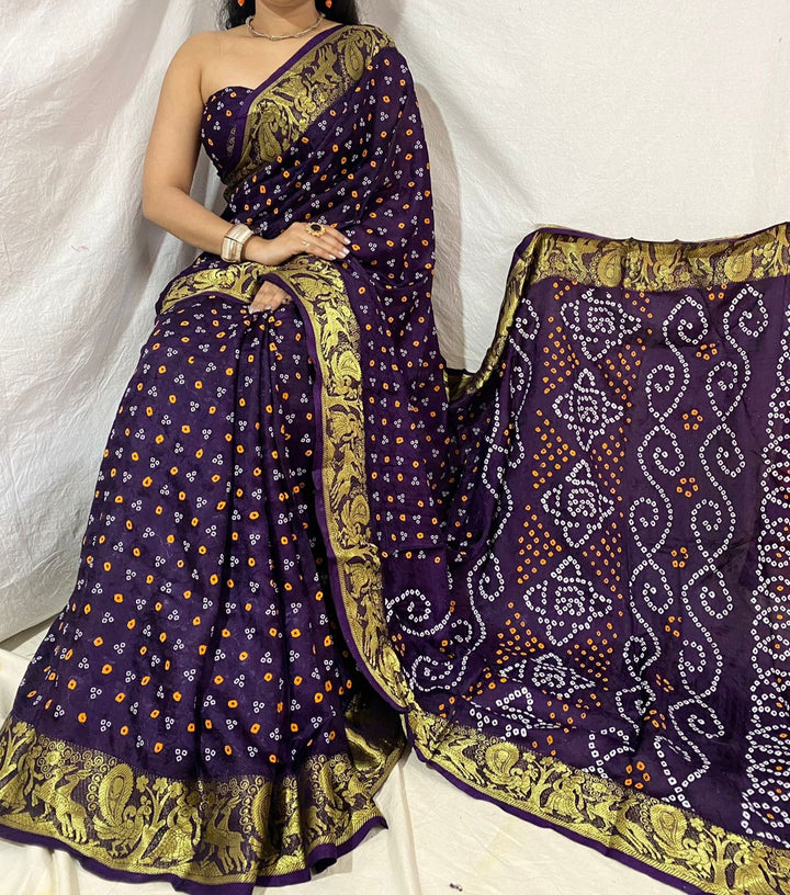 Break Of The Day Bandhani Silk Saree