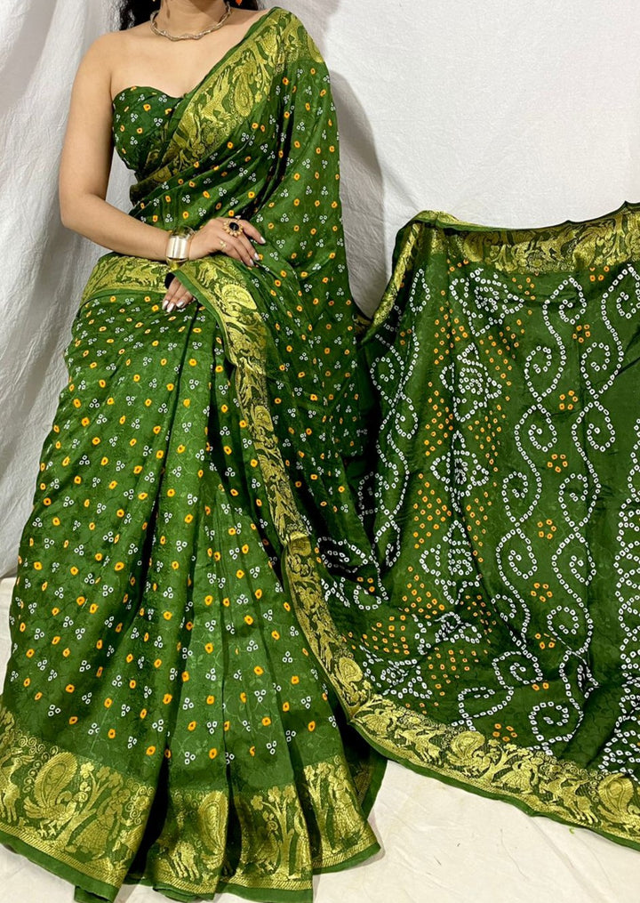 Break Of The Day Bandhani Silk Saree