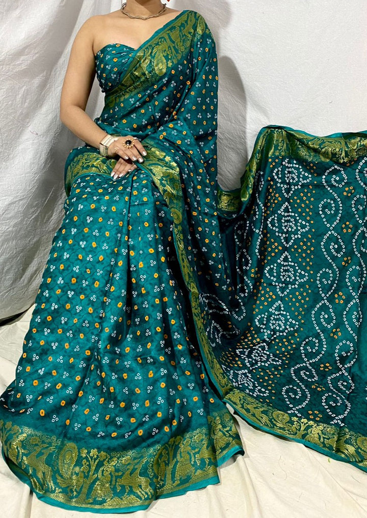 Break Of The Day Bandhani Silk Saree