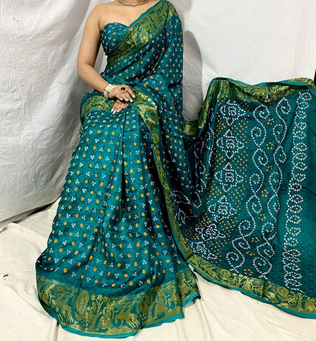 Break Of The Day Bandhani Silk Saree