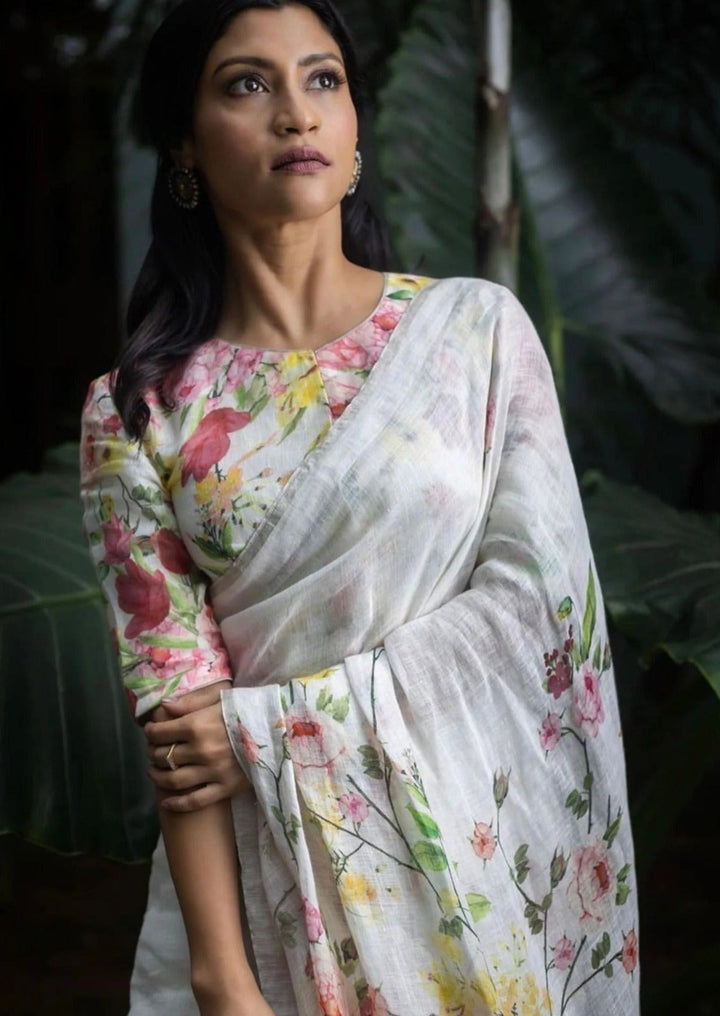 Celebrity Alike Linen Cotton Saree( Konkona Sen Sharma Inspired)