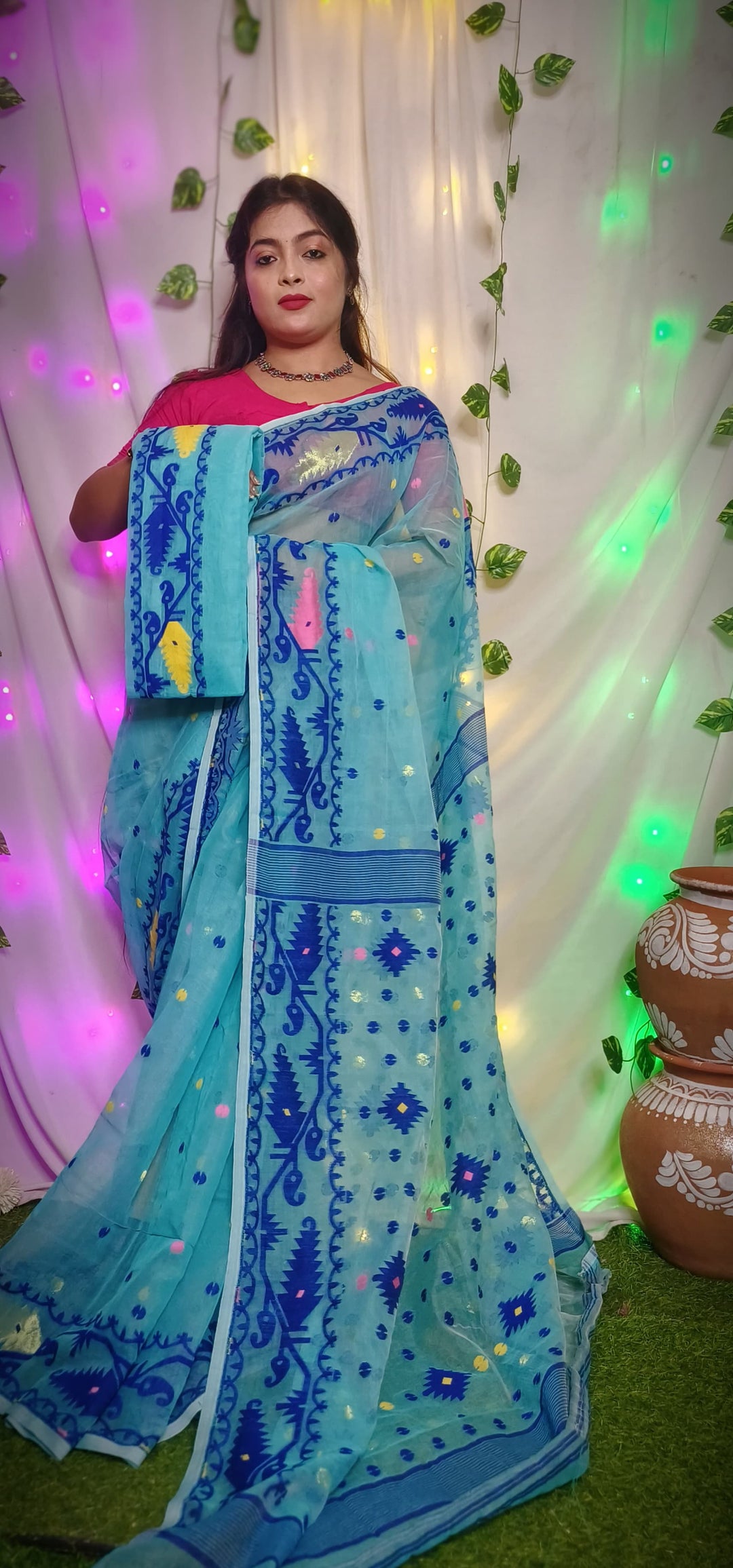 Kalavathi Dhakai Jamdani Saree