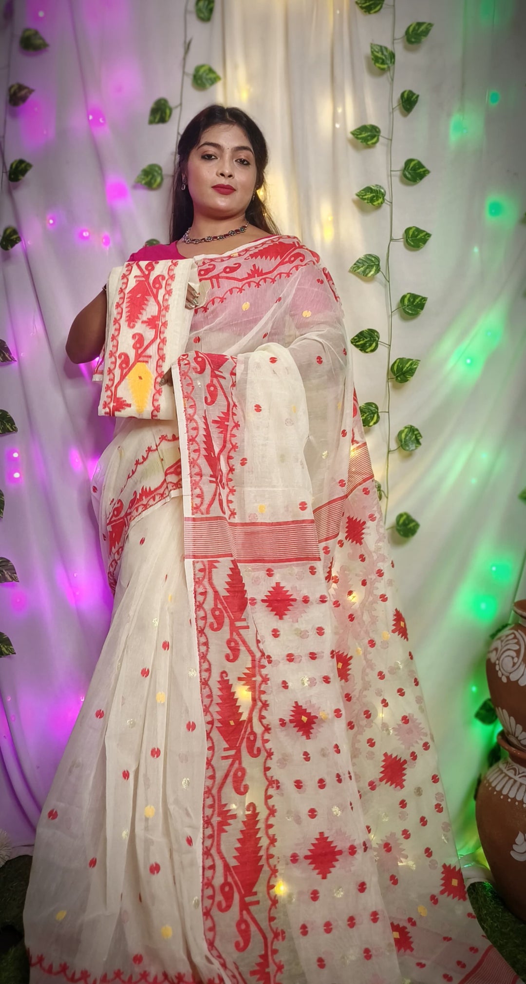 Kalavathi Dhakai Jamdani Saree