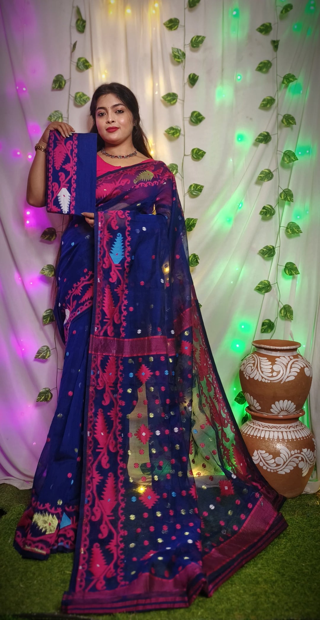 Kalavathi Dhakai Jamdani Saree