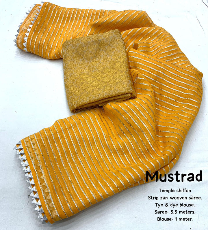 Chiffon Fun (Mustard Color Saree)