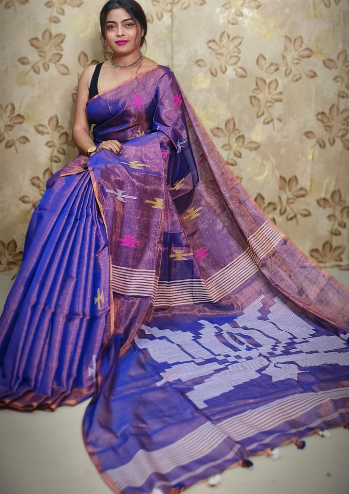 Kumudh Tissue Khadi Saree