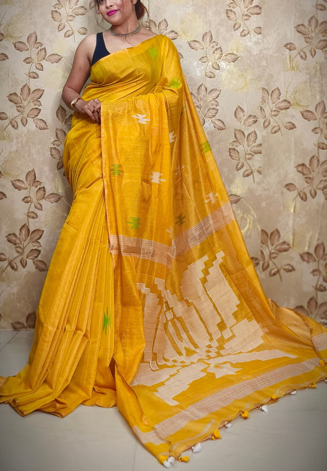 Kumudh Tissue Khadi Saree