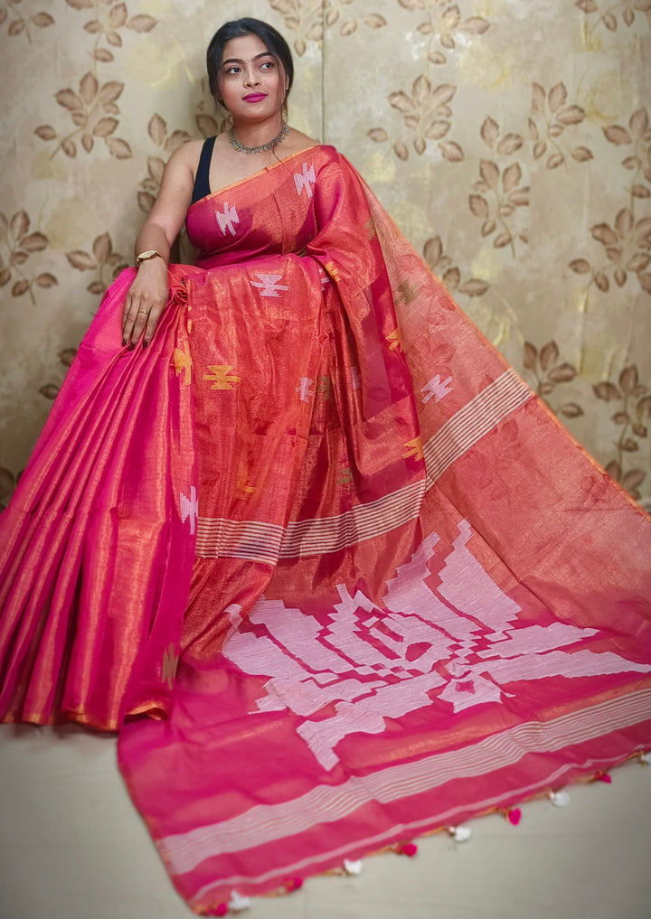 Kumudh Tissue Khadi Saree