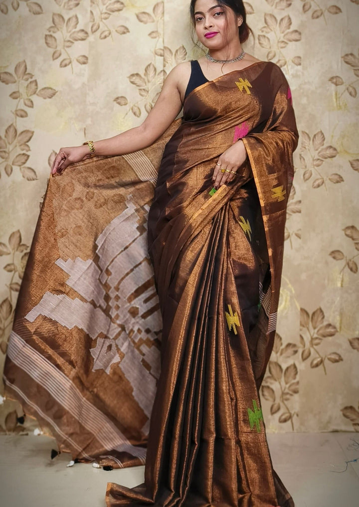 Kumudh Tissue Khadi Saree