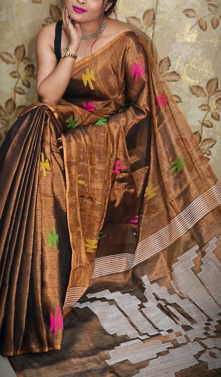 Kumudh Tissue Khadi Saree