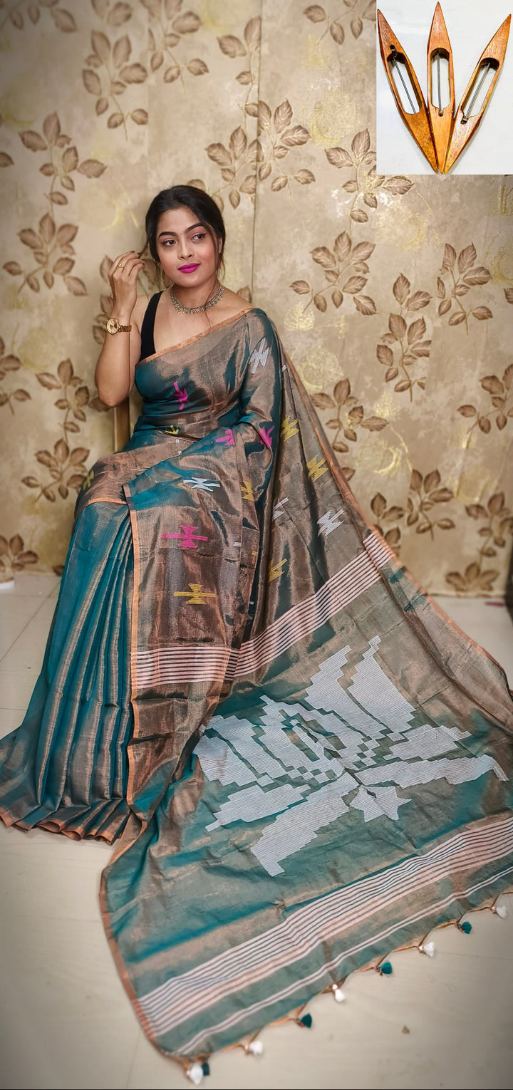 Kumudh Tissue Khadi Saree