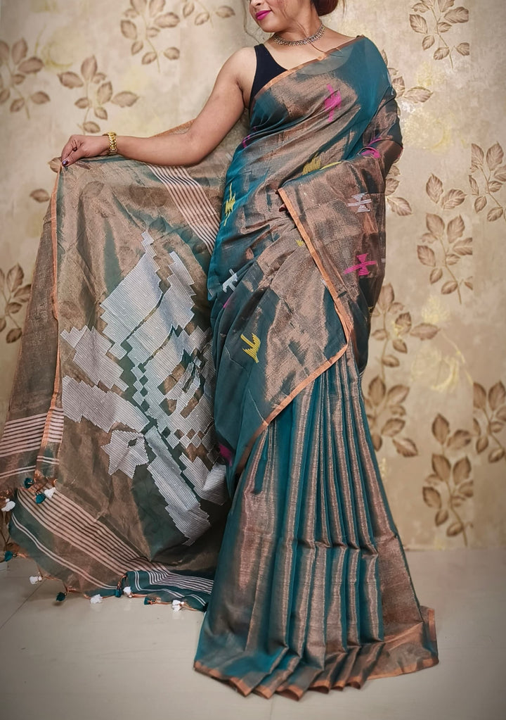 Kumudh Tissue Khadi Saree