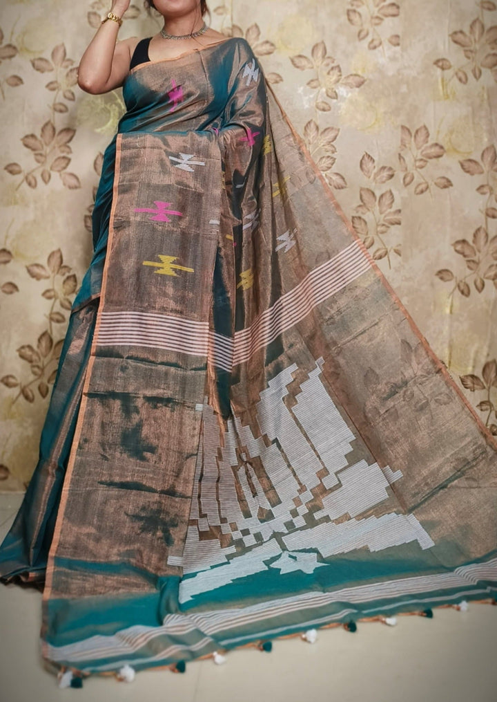 Kumudh Tissue Khadi Saree