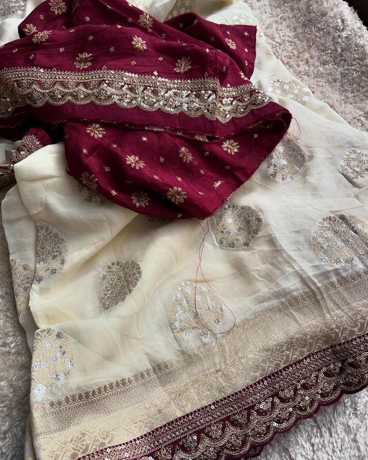 Go With  Banarasi Saree