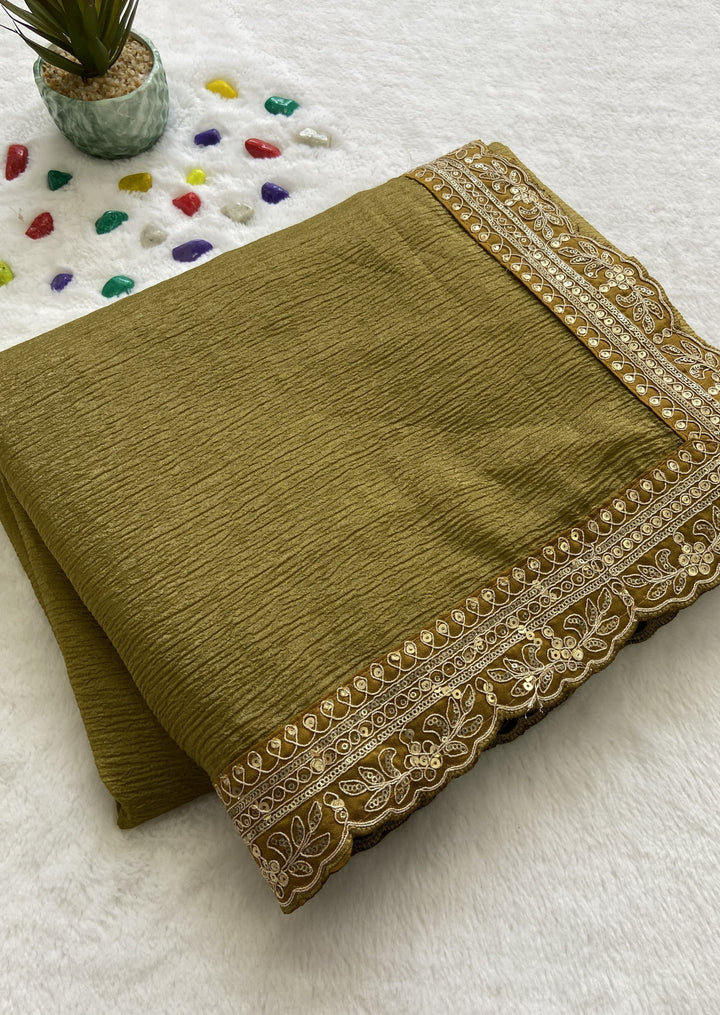 Epitome Of Elegance (Crush Silk Saree)