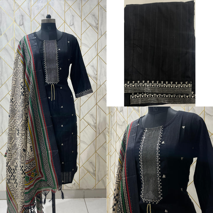 Z-Black Cotton Kurti Set