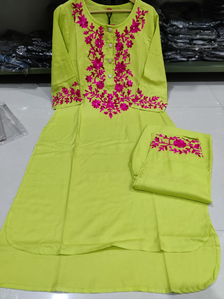 Old Glacial Rayon Kurti Set