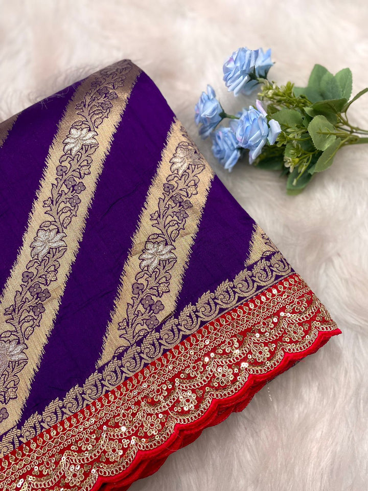 Hype The Stripe Banarasi Pattu Saree