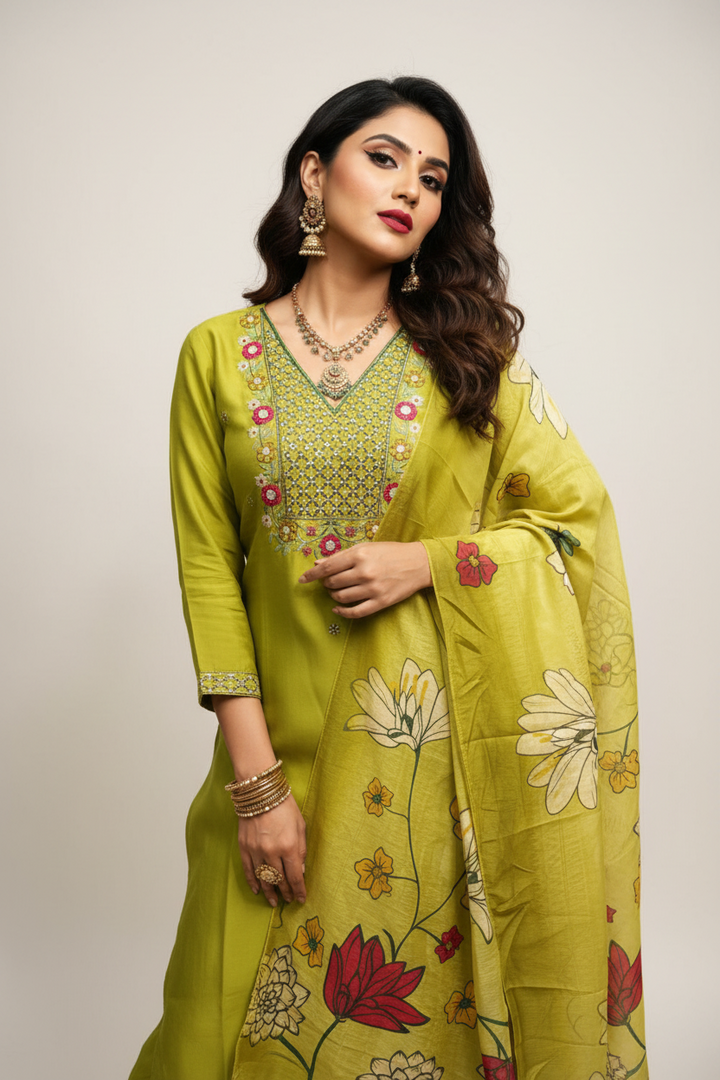 Cold Street Silk Kurti Set